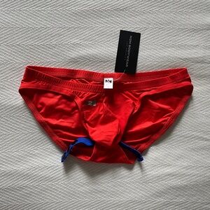 Mens N2N Bodywear Maverick Swim Bikini Sz M persimmon / blue NWT